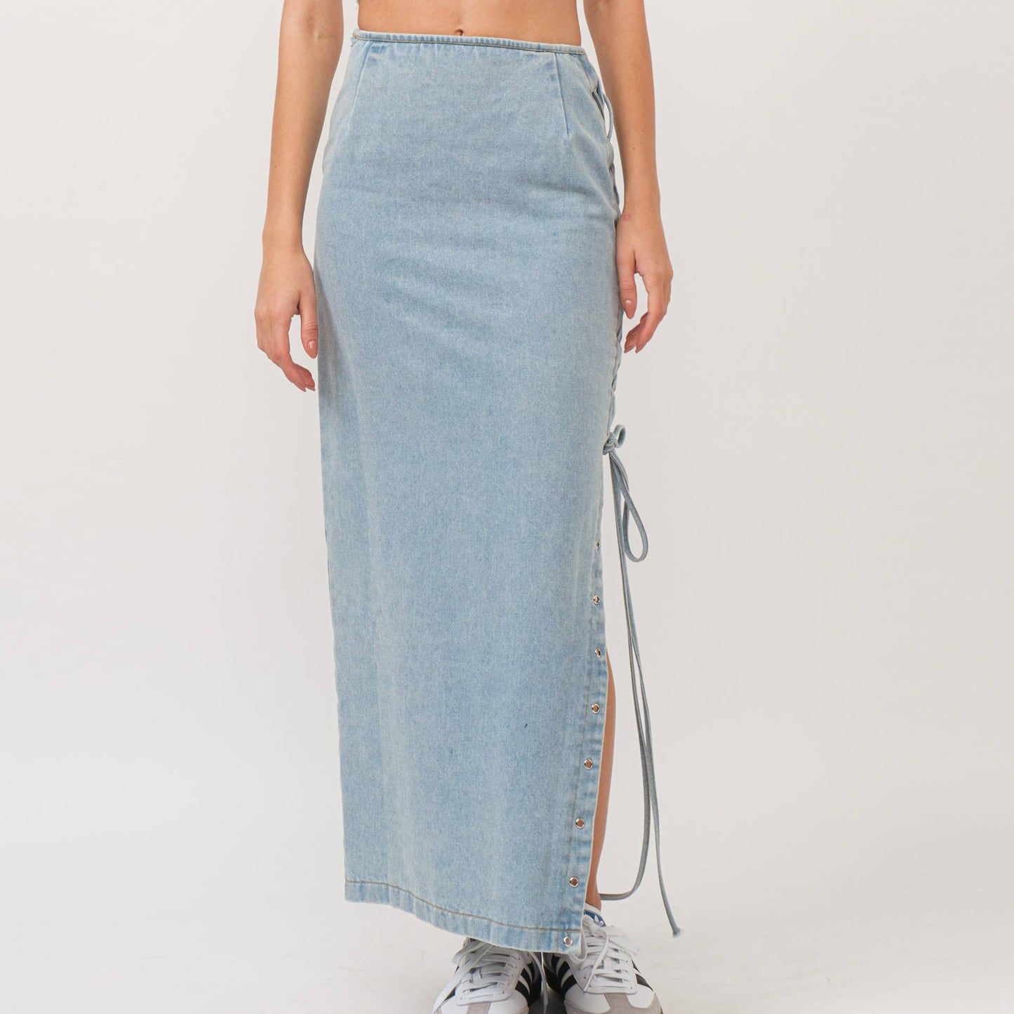 The Esme Lace Up Maxi Skirt