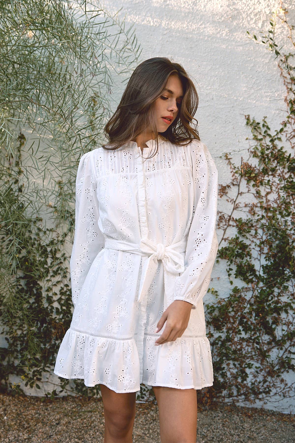 The Callie Ruffle Eyelet Dress