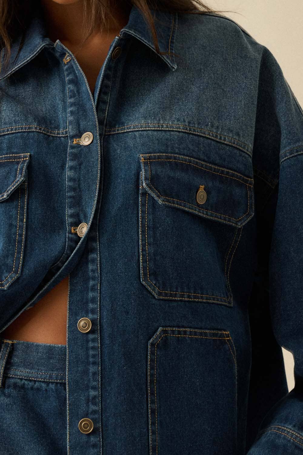 The Western Blues Ombre Oversized Denim Jacket