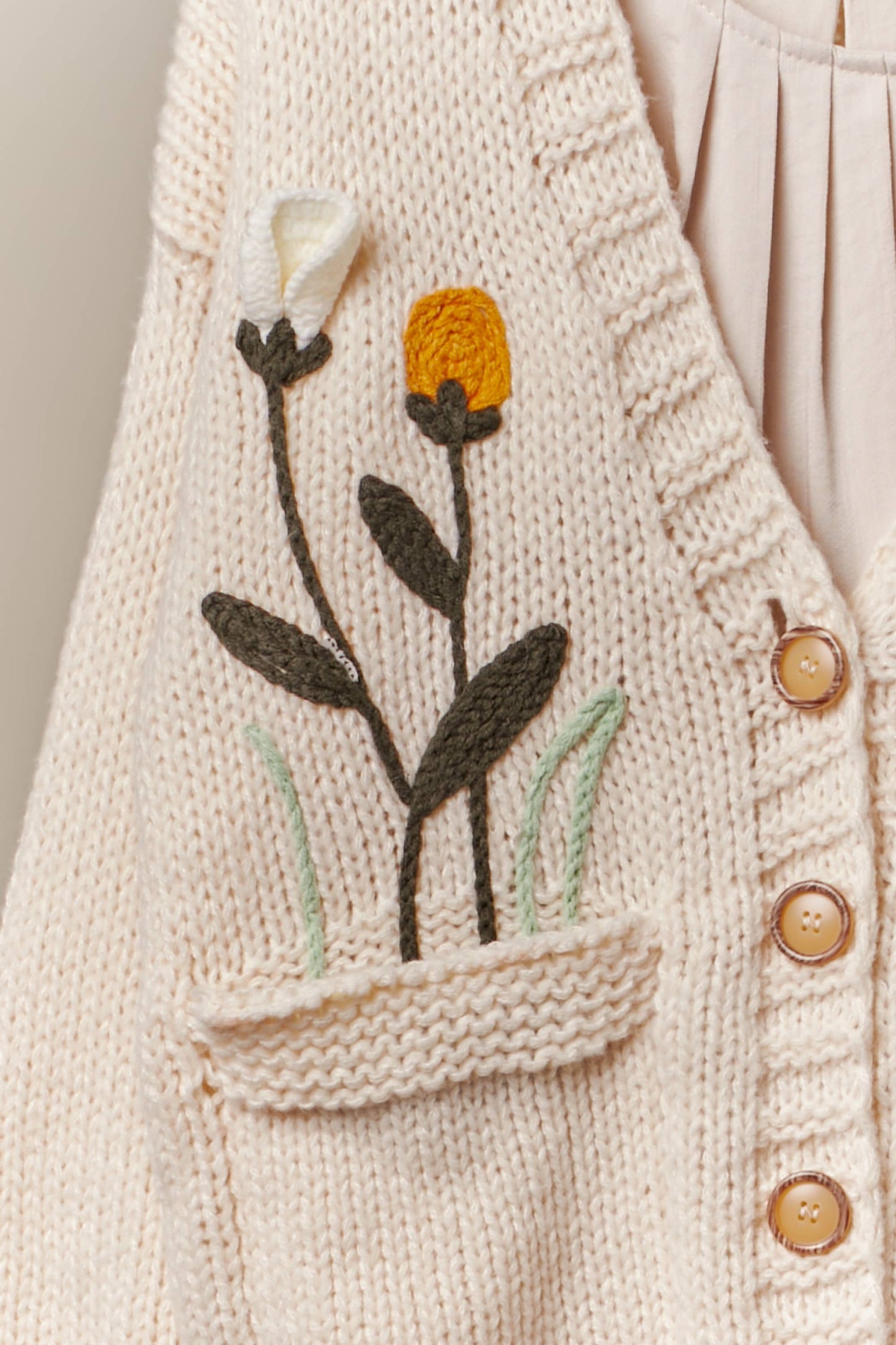 The Gabby Flower Embroidered Knit Cardigan