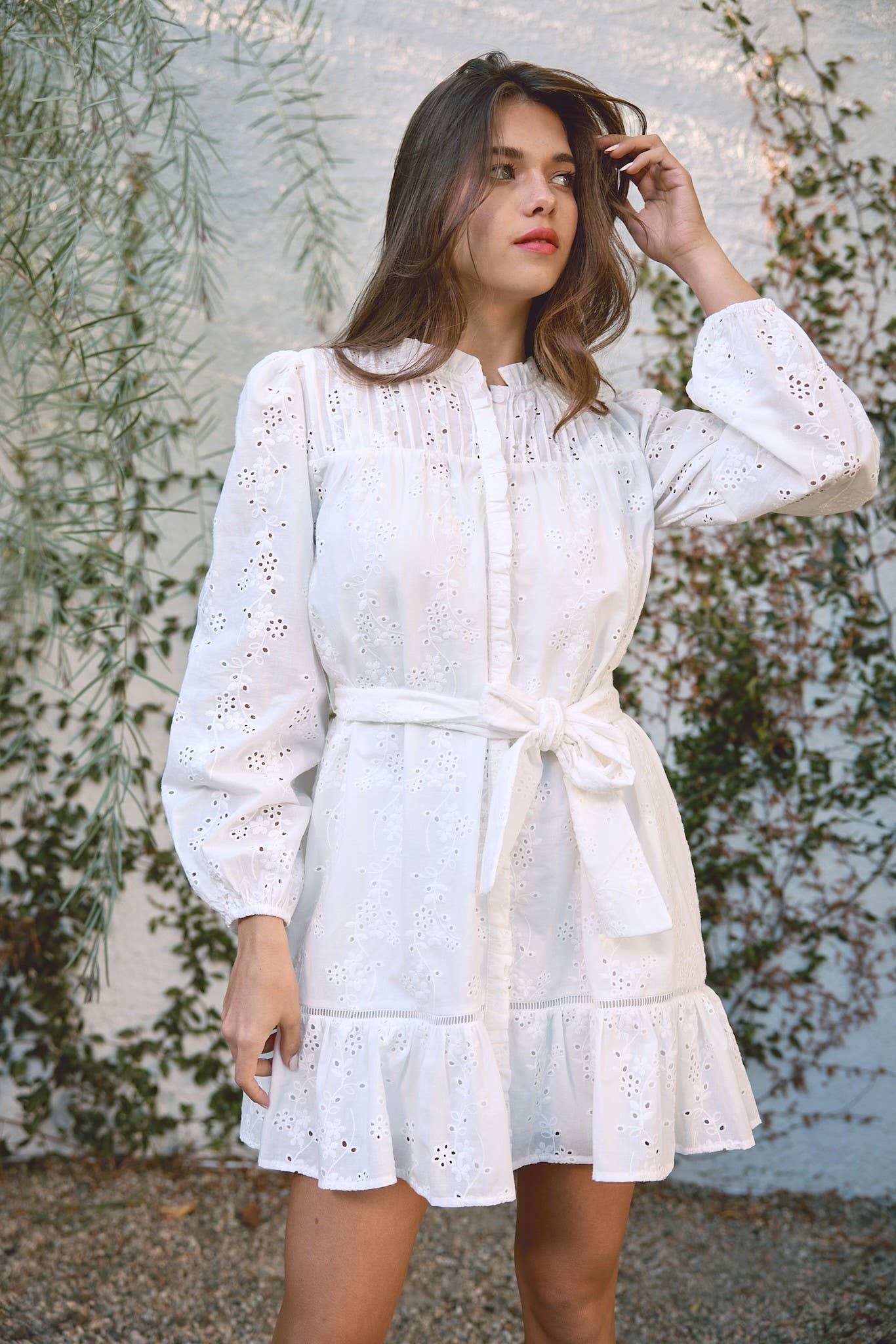 The Callie Ruffle Eyelet Dress