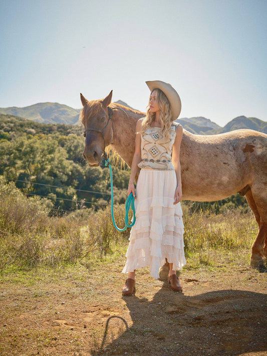 The Dani Crinkle Smocked Waist Maxi Skirt