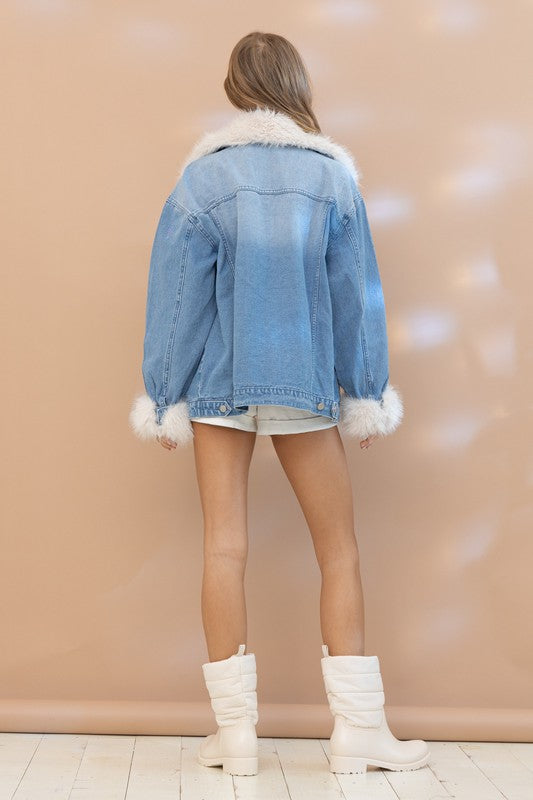 The Dakota Faux Fur Denim Jacket