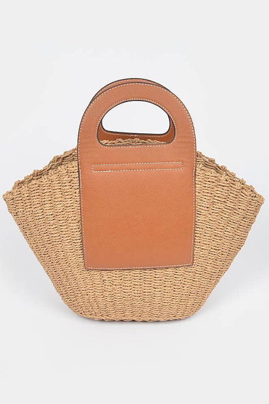 Straw Fan Clutch Bag