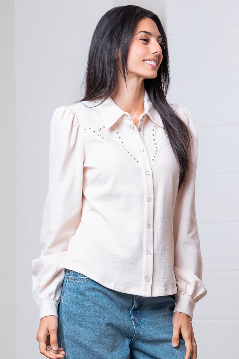 The Tatum Studded Western Blouse