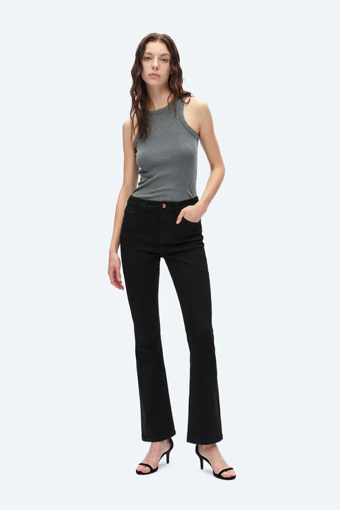 The Dawson High Rise Flare Jeans — Black