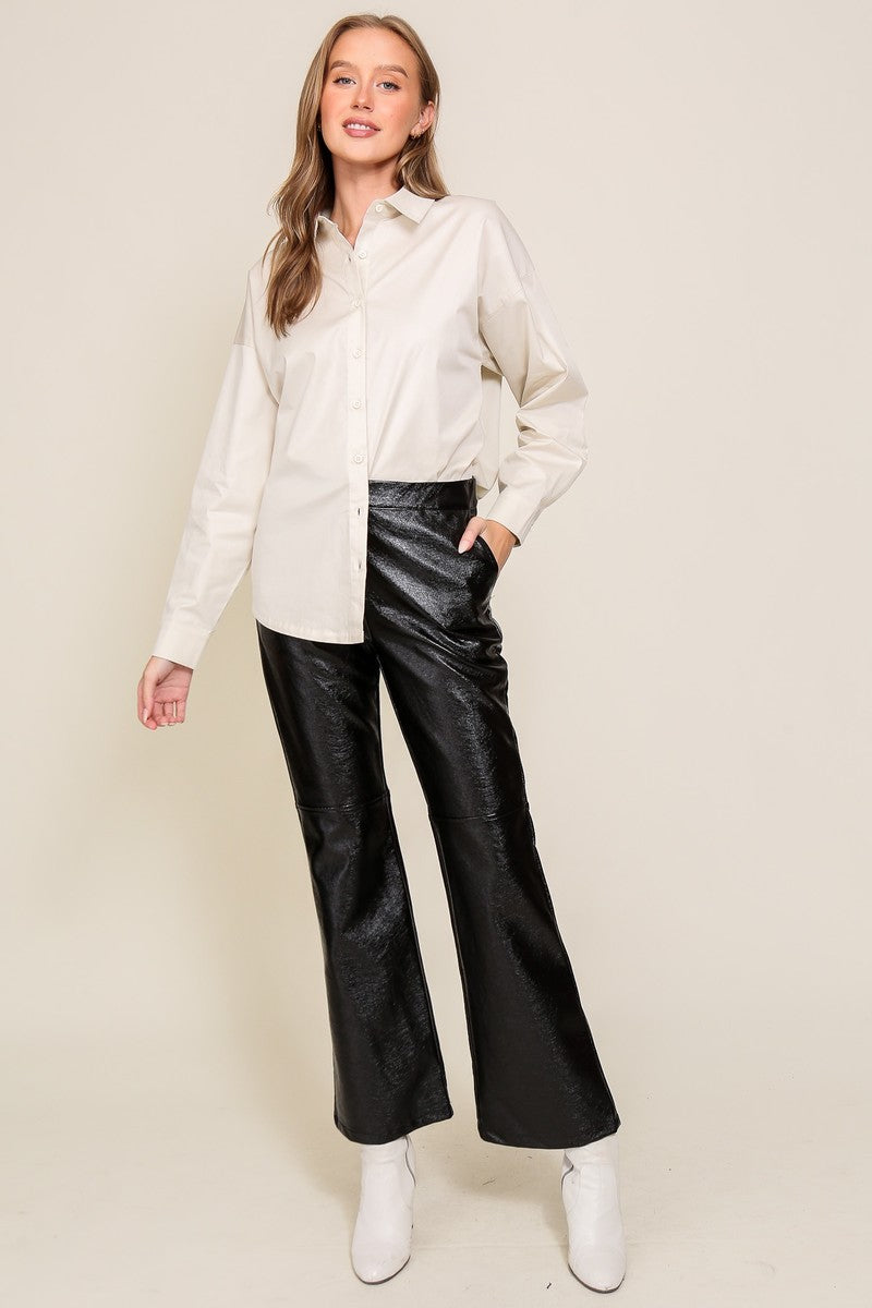 White BASIC BUTTON DOWN SHIRT