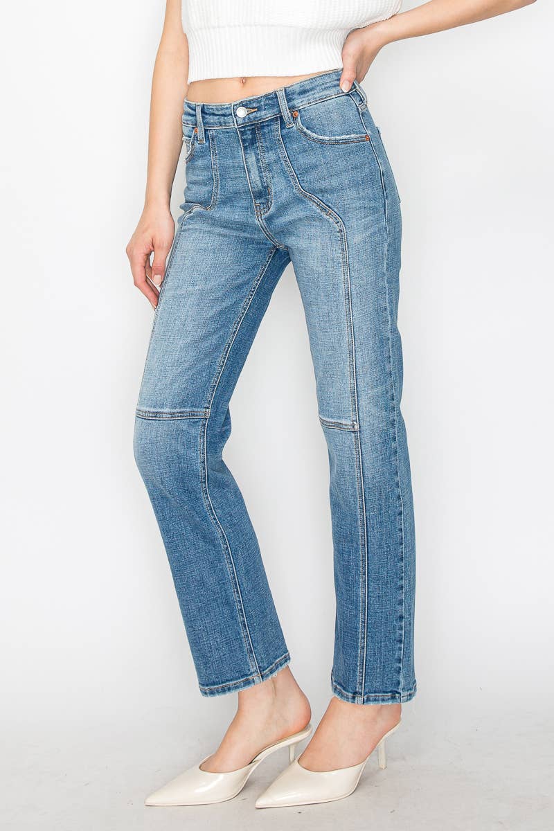 The Fae Western Detailed High Rise Straight Jeans