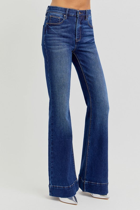 The Trisha Tummy Control High Rise Flare Elastic Band Jeans