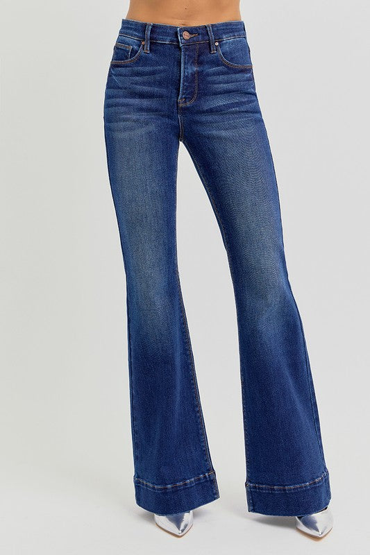The Trisha Tummy Control High Rise Flare Elastic Band Jeans