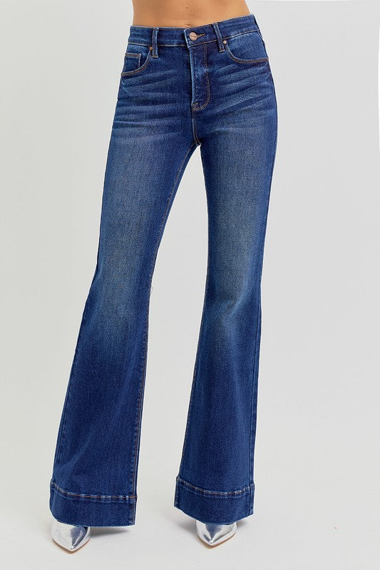 The Trisha Tummy Control High Rise Flare Elastic Band Jeans