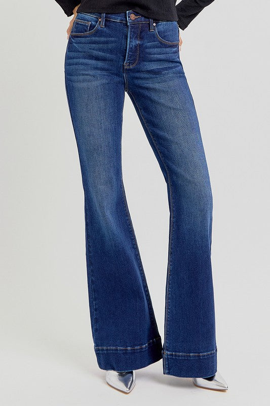 The Trisha Tummy Control High Rise Flare Elastic Band Jeans