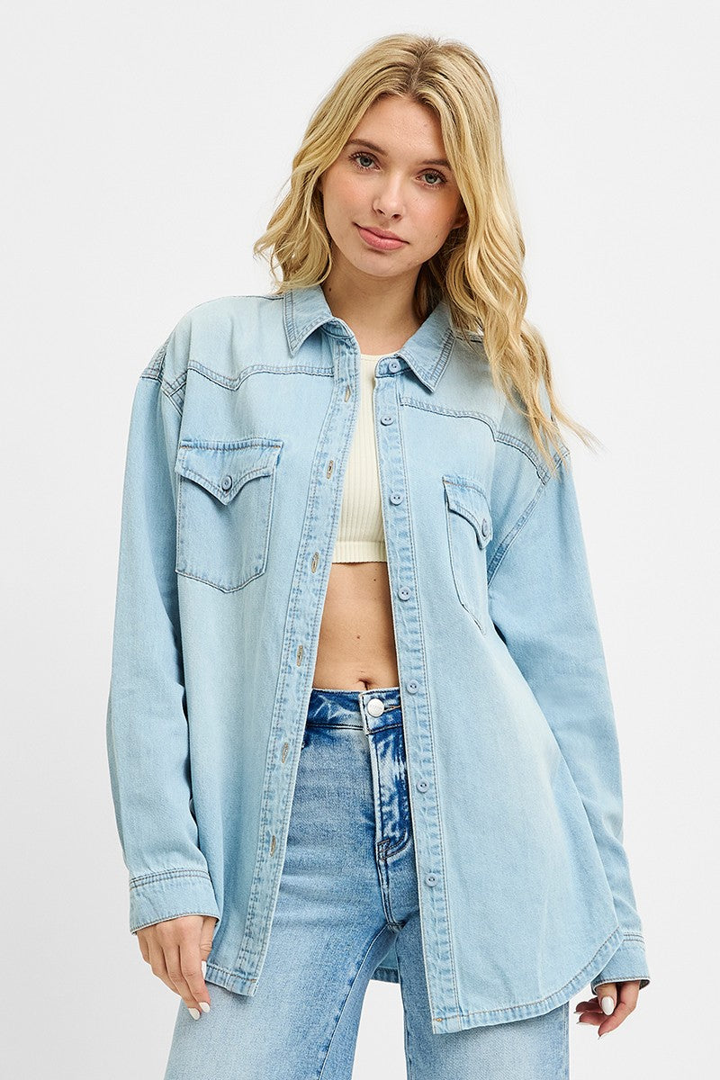 The Montana Classic Western Denim Shirt with pockets