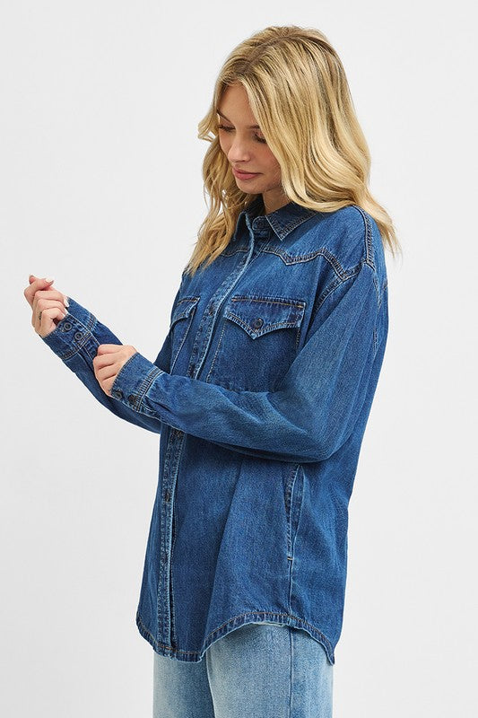 The Montana Classic Western Denim Shirt with pockets