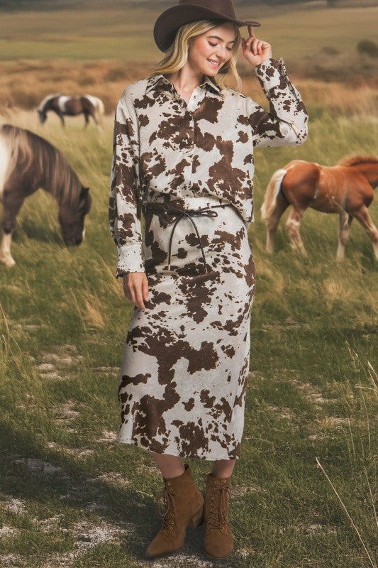 The Rebel Cow Print Skirt