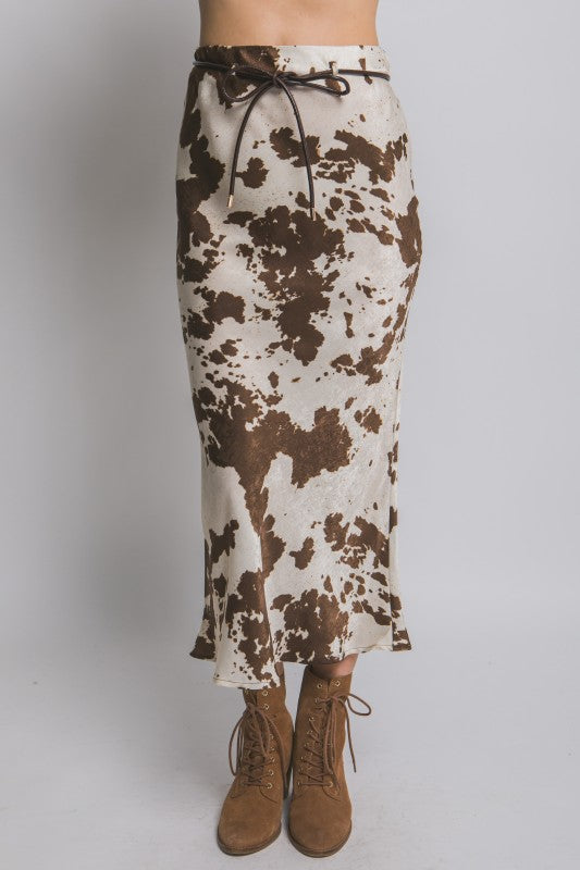 The Rebel Cow Print Skirt