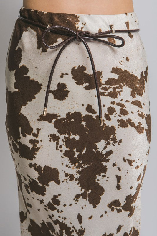 The Rebel Cow Print Skirt