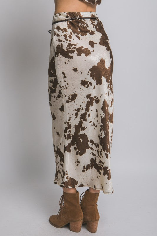 The Rebel Cow Print Skirt