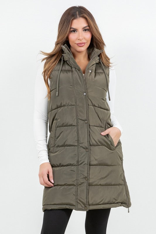 The Aspen Fur Lined Long Puffer Vest