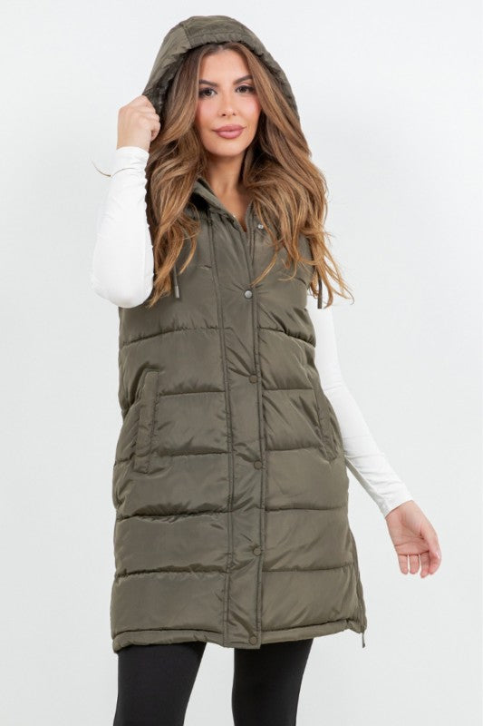 The Aspen Fur Lined Long Puffer Vest
