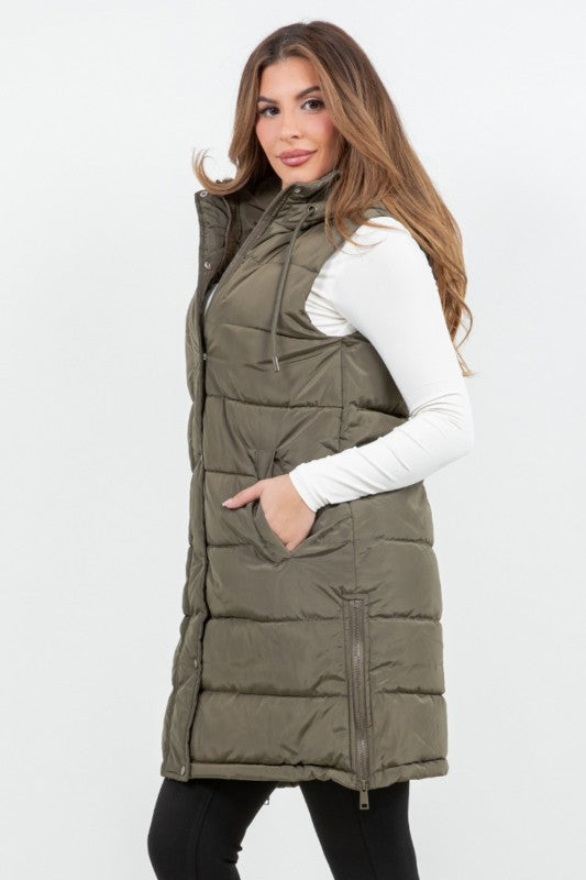 The Aspen Fur Lined Long Puffer Vest
