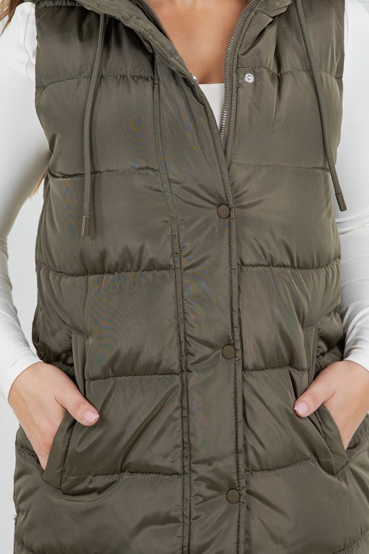 The Aspen Fur Lined Long Puffer Vest
