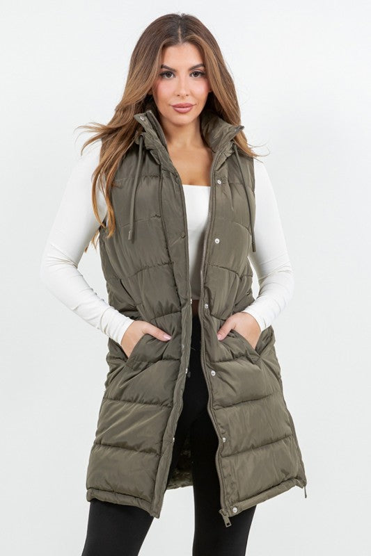 The Aspen Fur Lined Long Puffer Vest