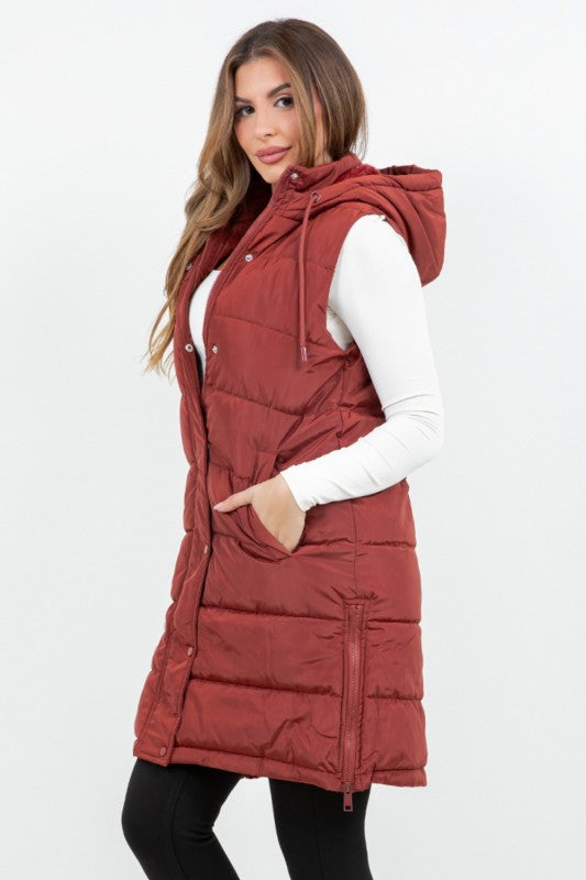 The Aspen Fur Lined Long Puffer Vest