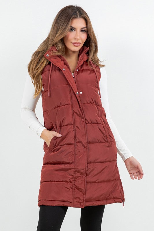 The Aspen Fur Lined Long Puffer Vest
