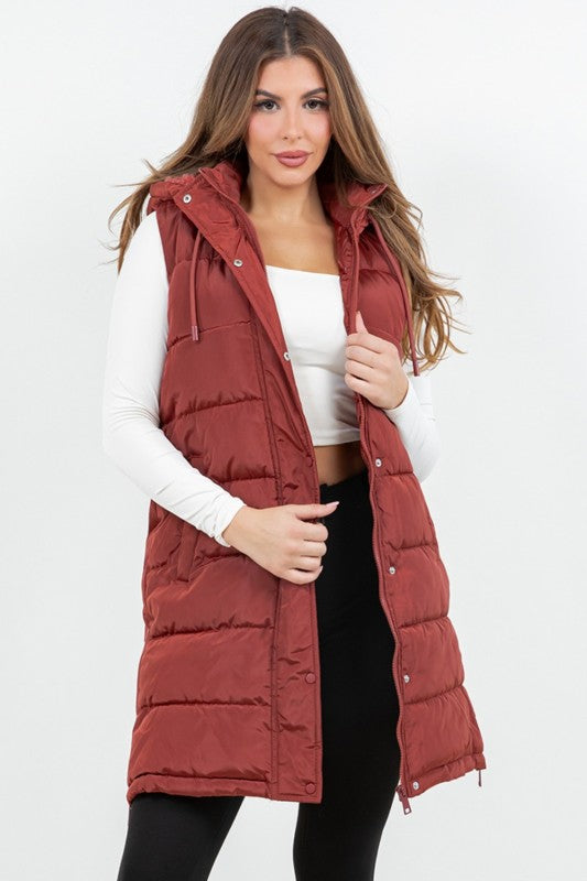 The Aspen Fur Lined Long Puffer Vest