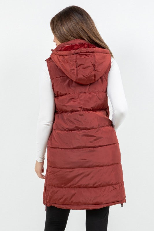 The Aspen Fur Lined Long Puffer Vest