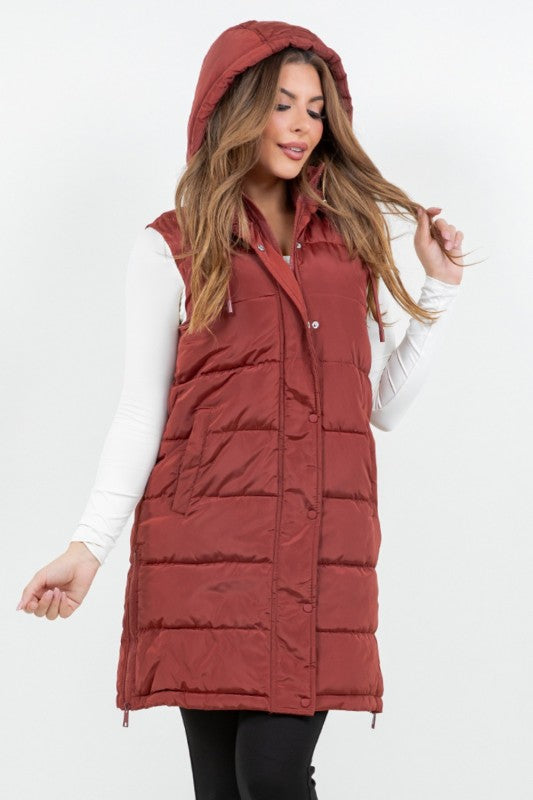 The Aspen Fur Lined Long Puffer Vest