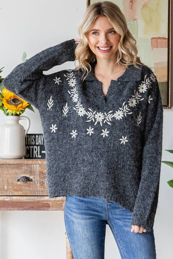 The Hadley Floral Knit Sweater