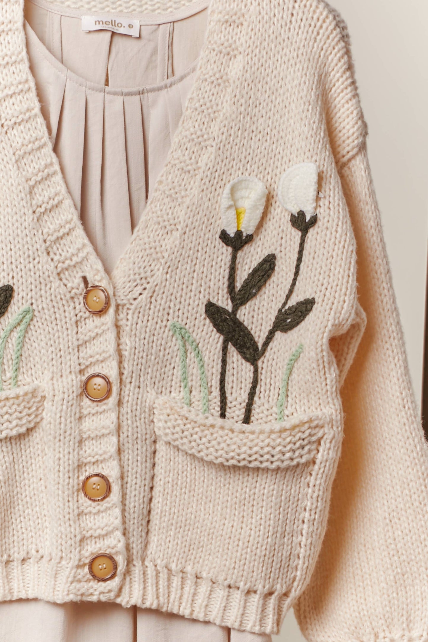 The Gabby Flower Embroidered Knit Cardigan