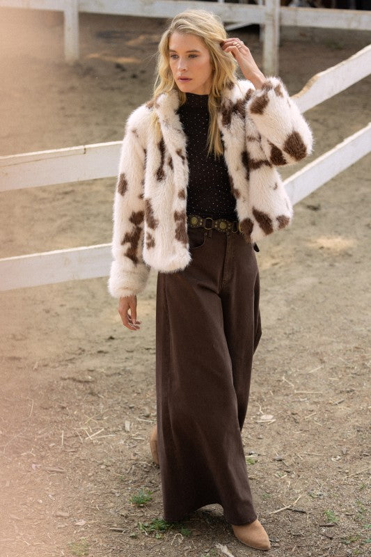 The Bronco Belle Cowhide Faux Fur Jacket