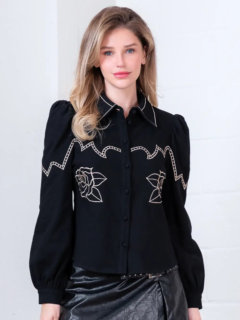 The Miranda Rose Embroidered Top