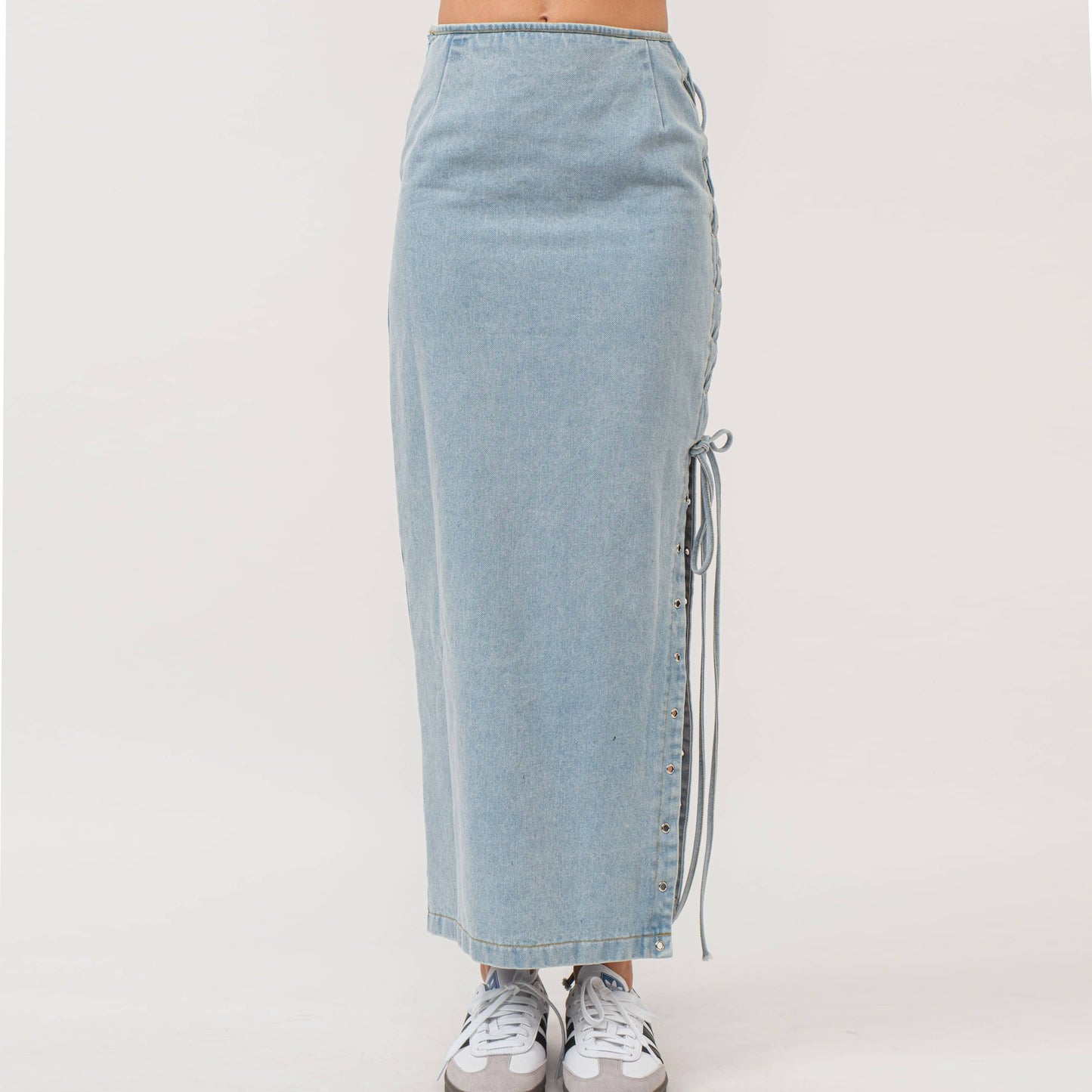 The Esme Lace Up Maxi Skirt