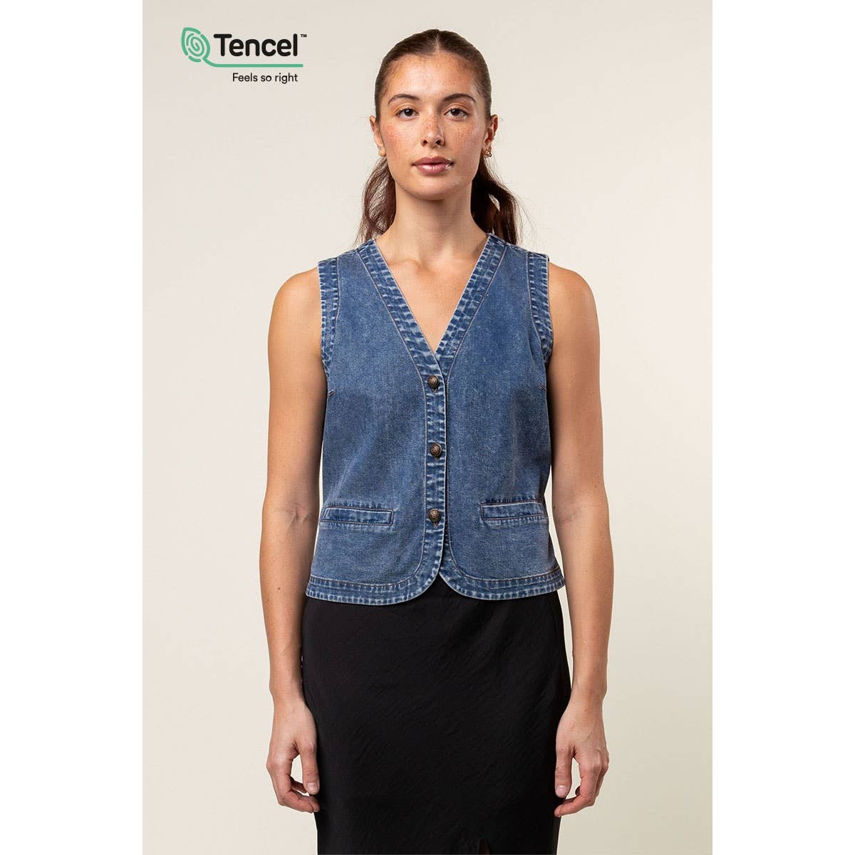 Frontier Blues Tencel Western Vest