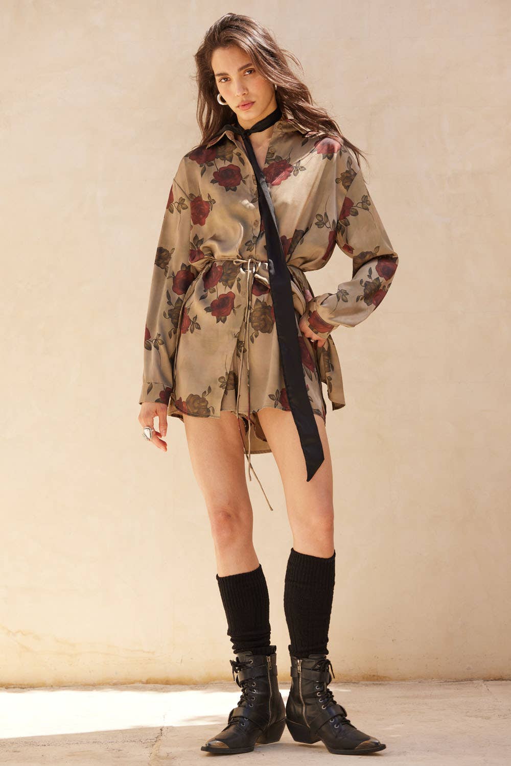 Vintage Rose Satin Romper