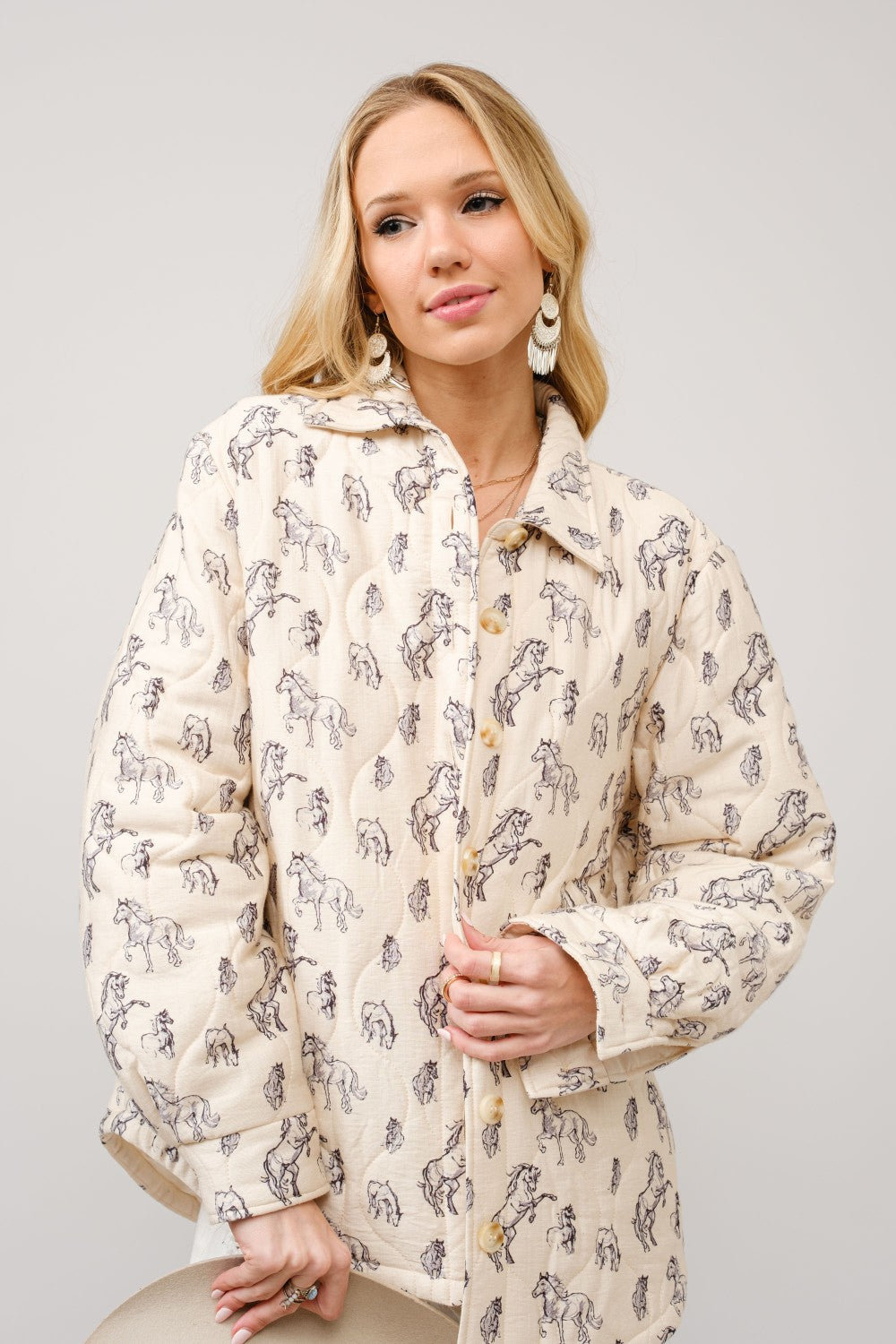 The Reba Quilted Western Horse Jacket