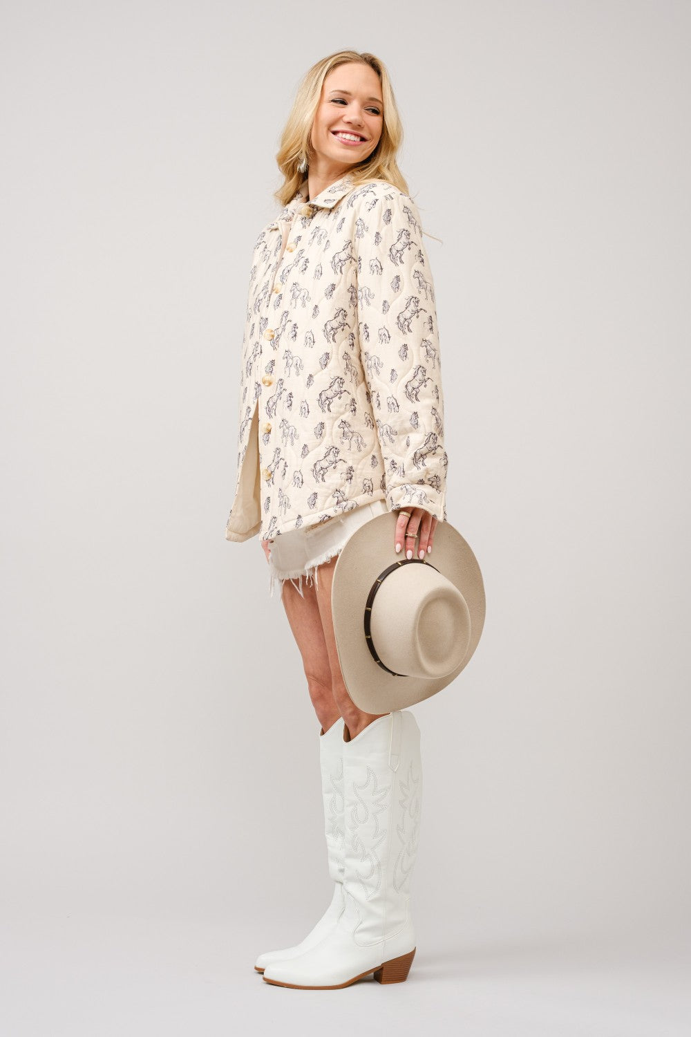 The Reba Quilted Western Horse Jacket