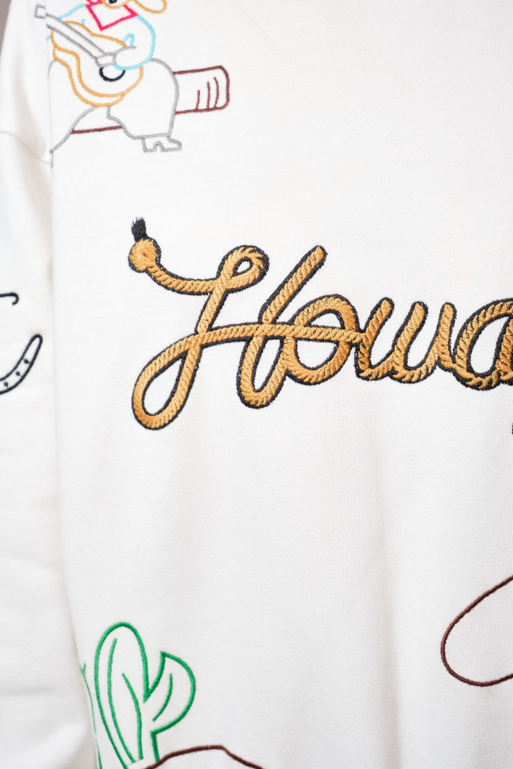 Howdy Embroidered Western Motif Sweatshirt
