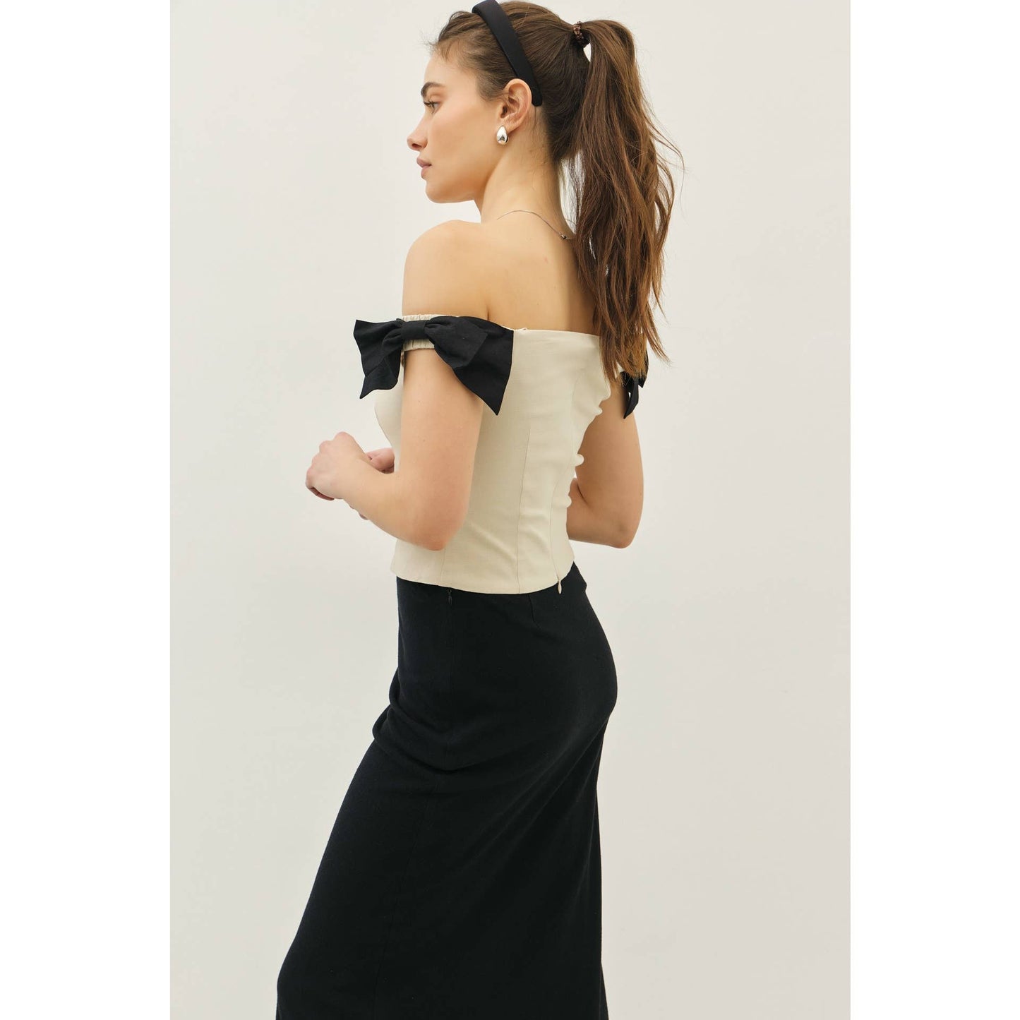 The Bethany Bow Detail Off The Shoulder Top
