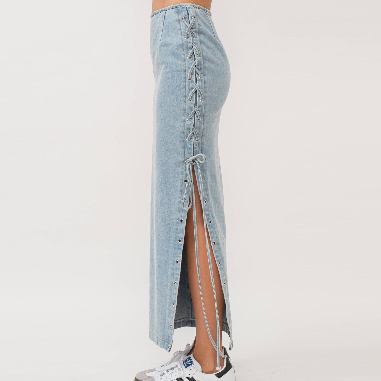 The Esme Lace Up Maxi Skirt