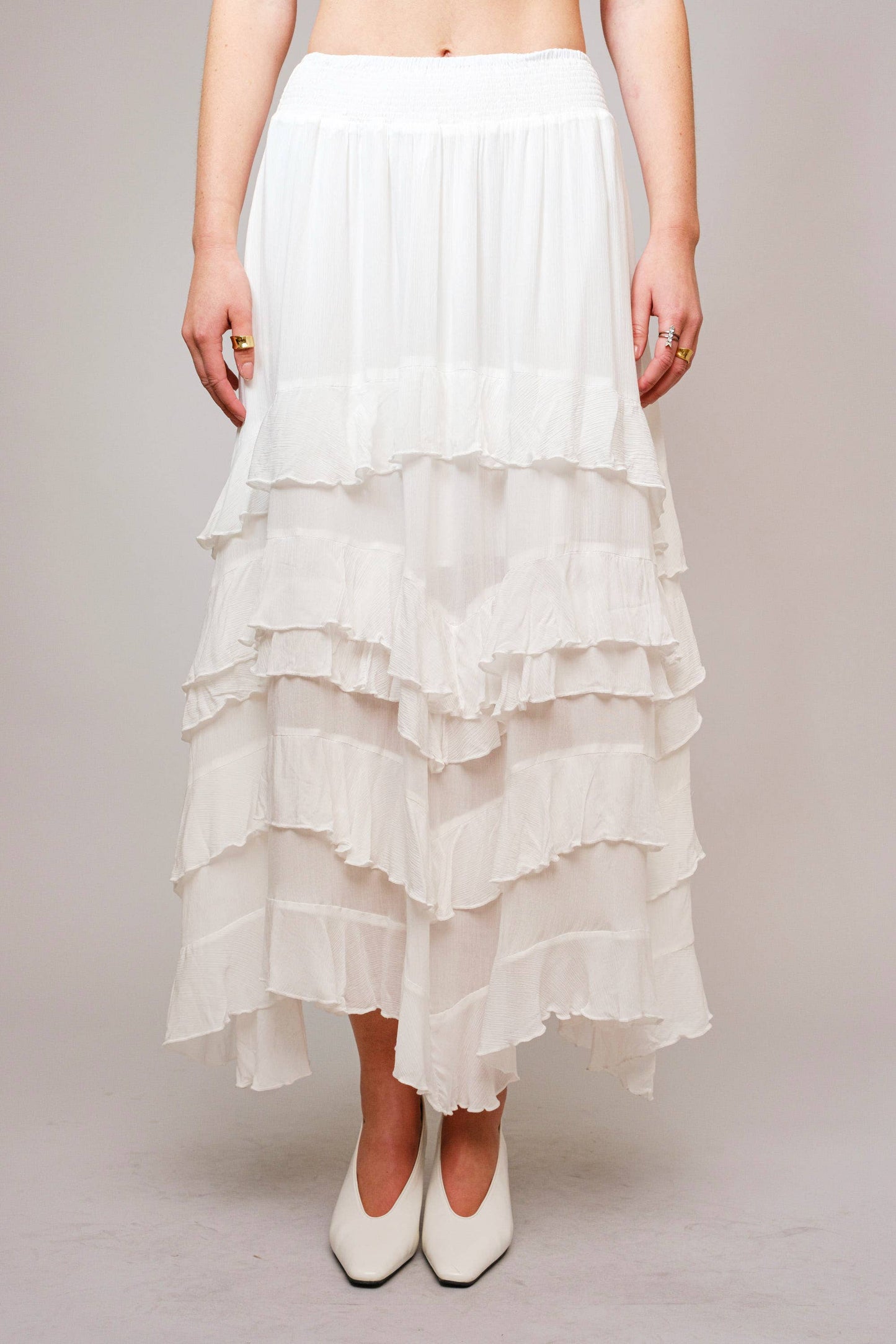 The Dani Crinkle Smocked Waist Maxi Skirt