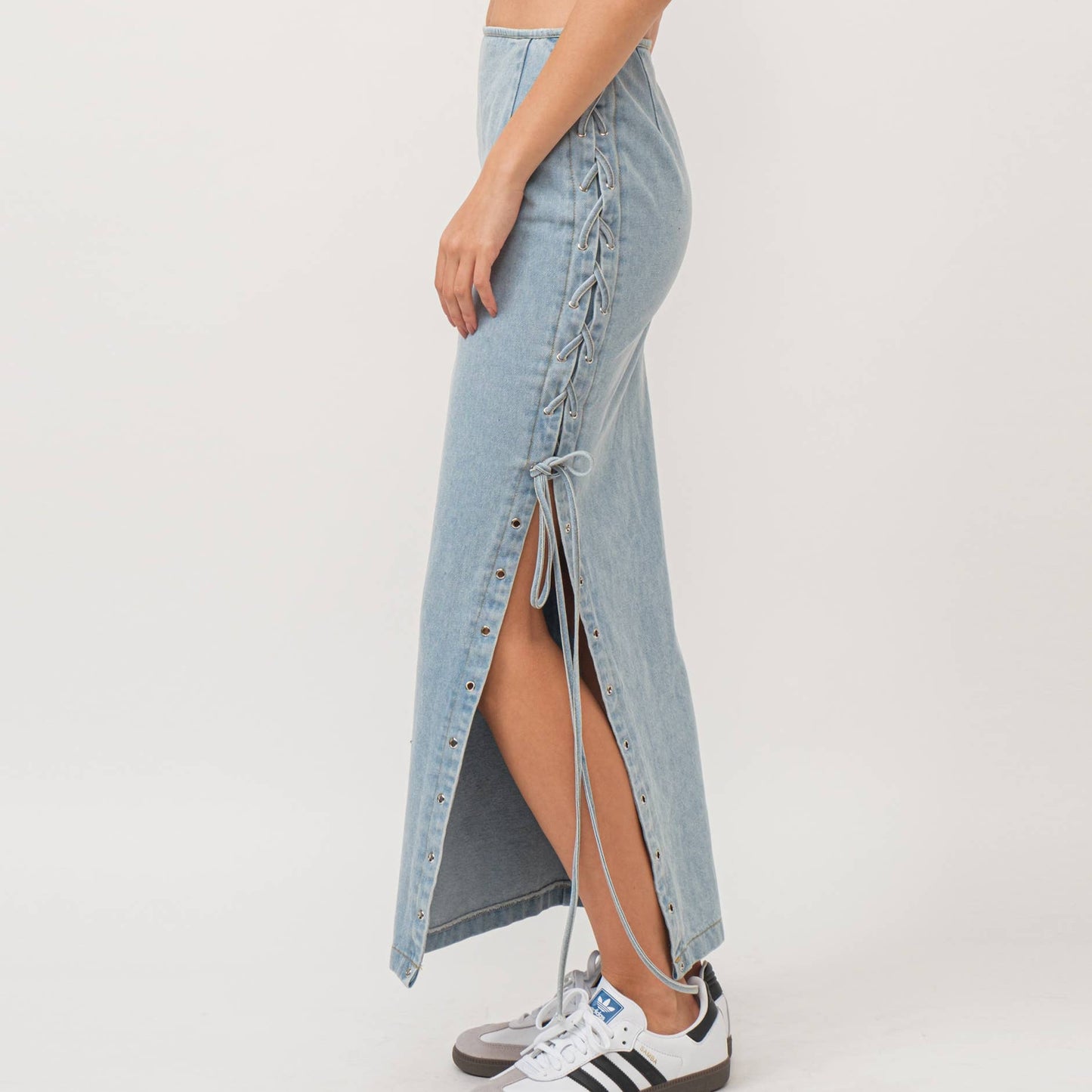 The Esme Lace Up Maxi Skirt