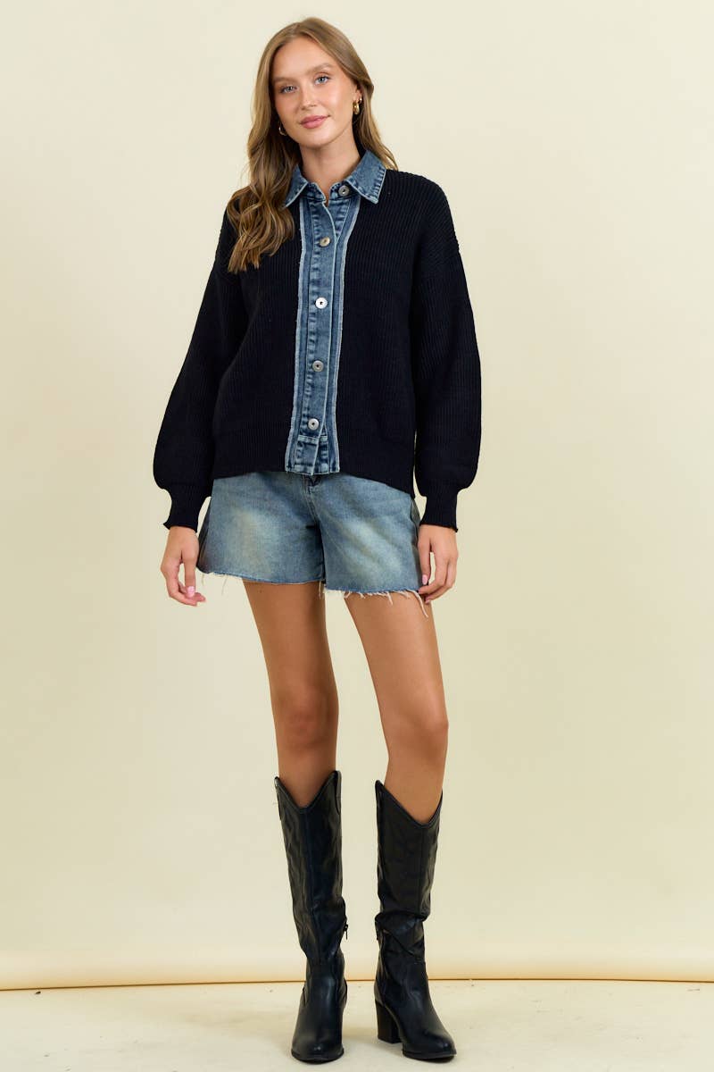 The Denver Denim Contrast Sweater