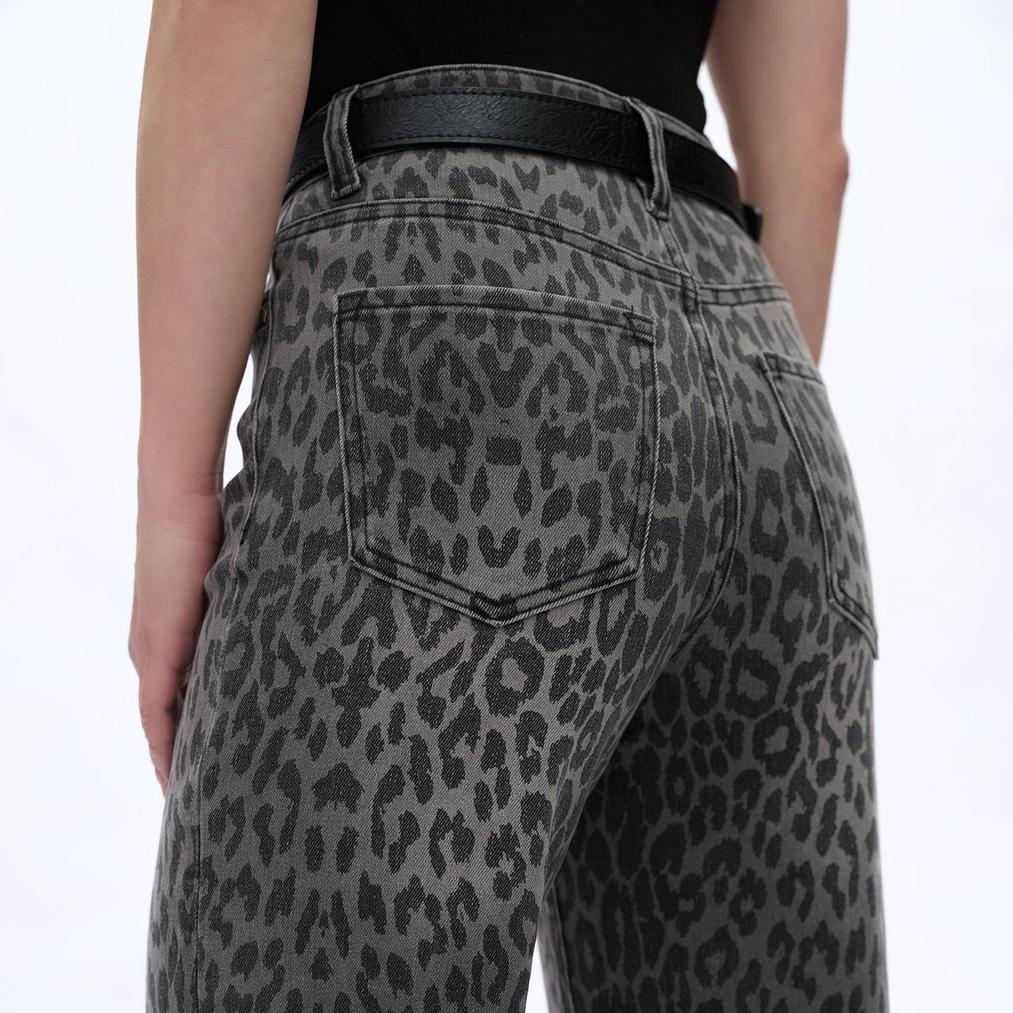 The Callie Cowgirl Black Leopard Jeans