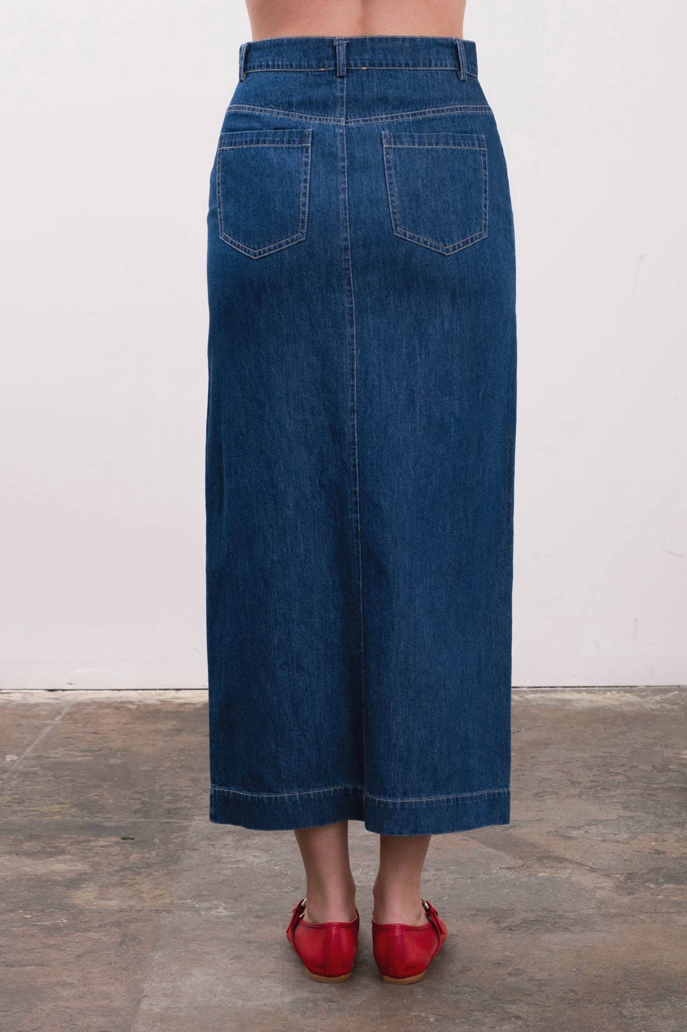 The Diana Denim Midi Skirt Set