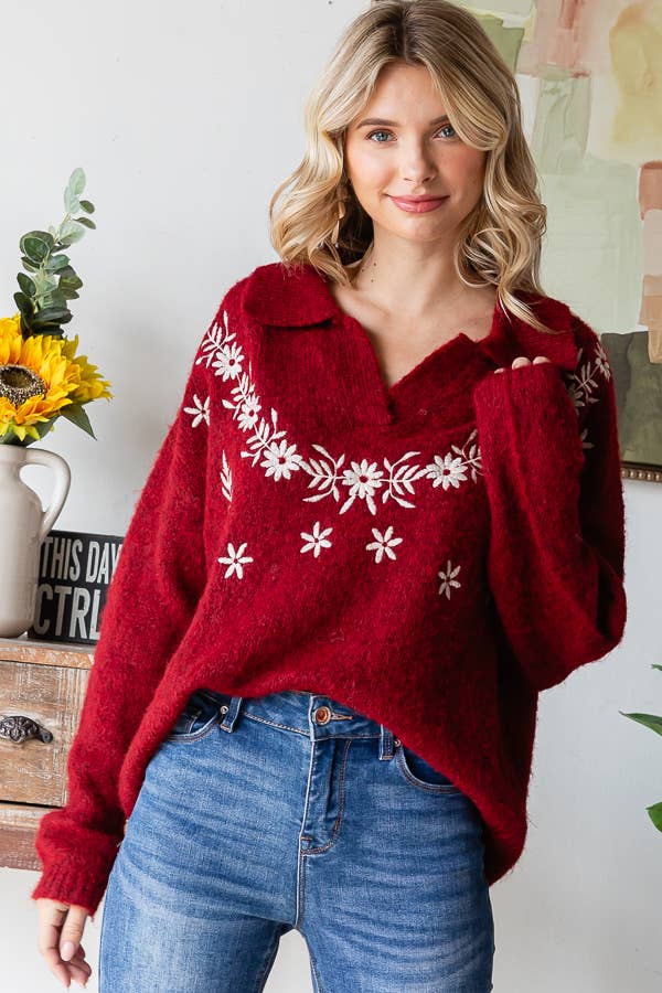 The Hadley Floral Knit Sweater